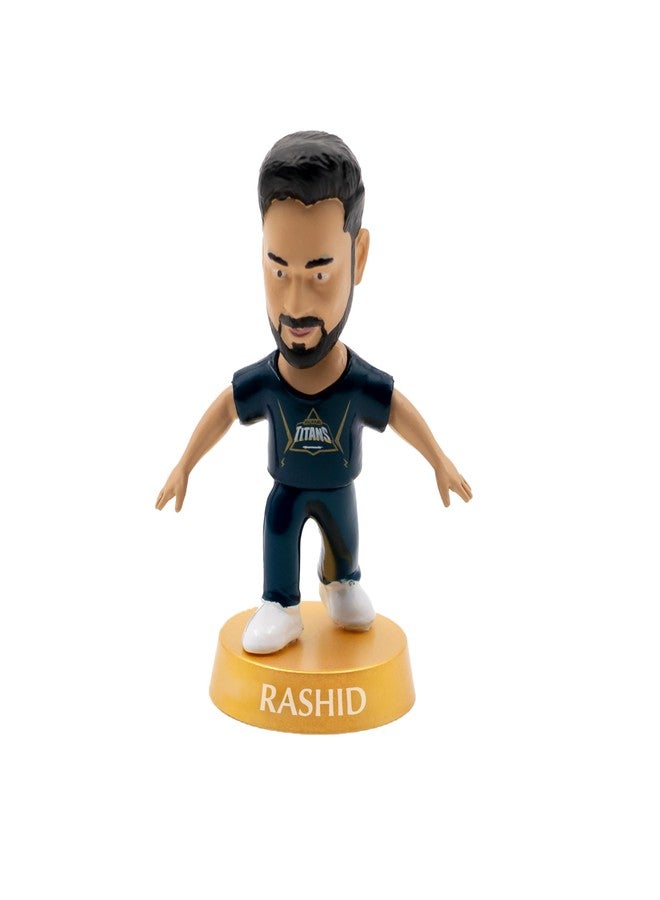 Chanak Cricket Icons Action Figure Rashid Khan Gujarat Titans Collectible Miniature Figurine, IPL Edition 360° Rotatable Head, GT Cricket Player for Fans & Kids, Collectors Pack of 1 - Image 1